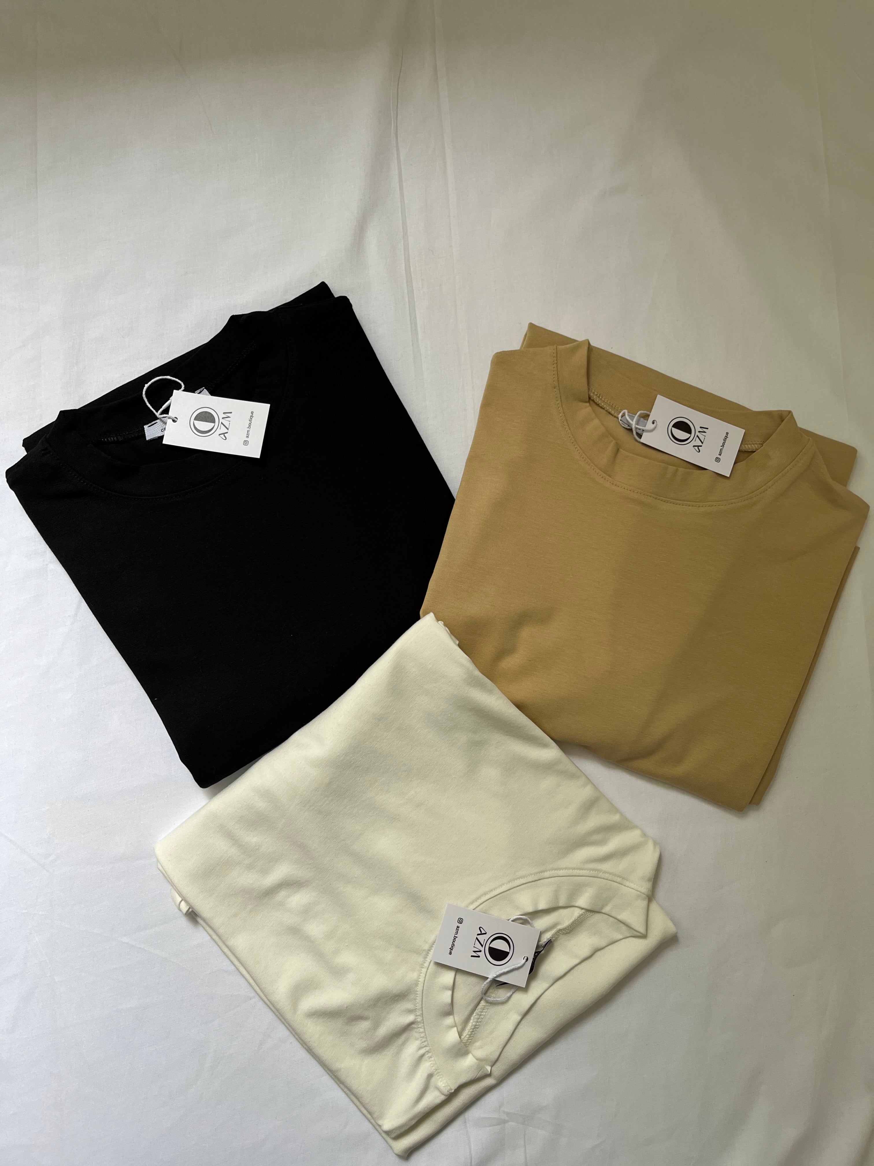 Noir, camel clair, blanc cassé 